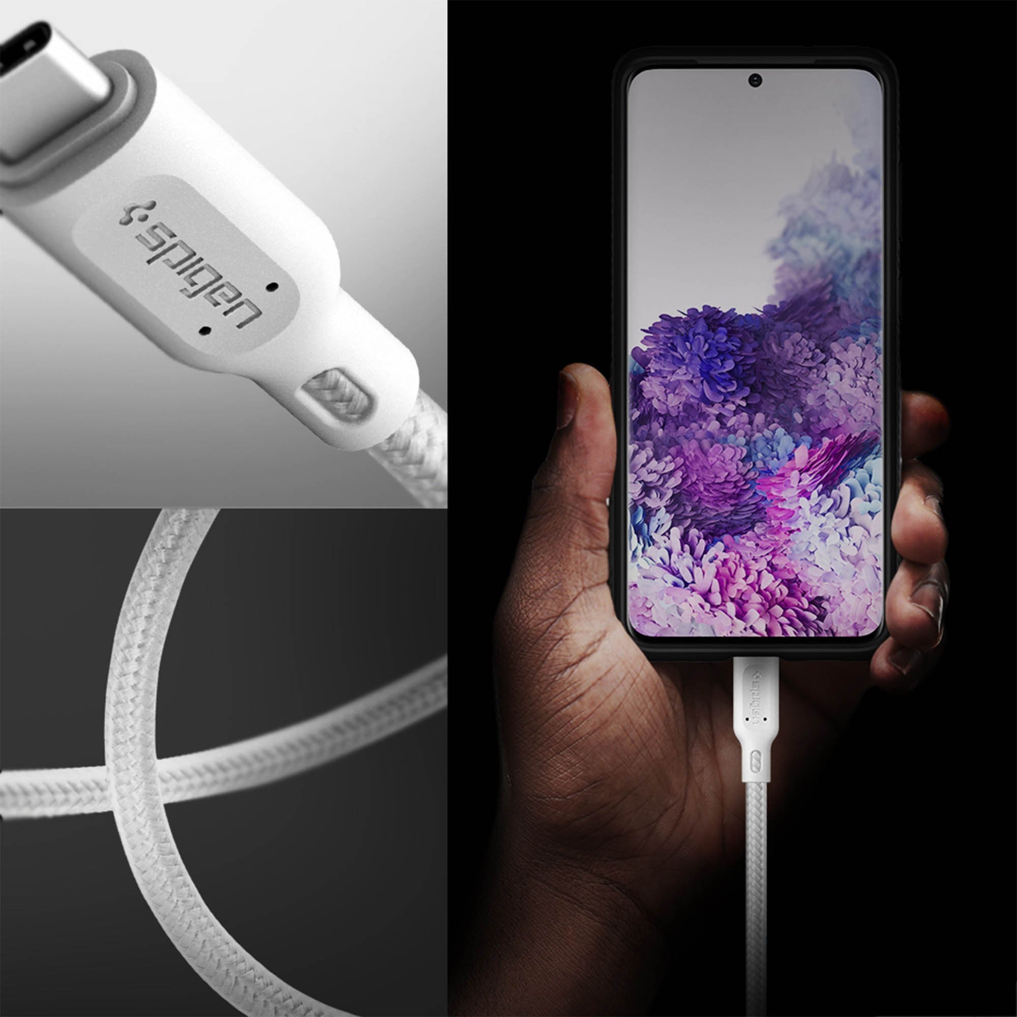 Spigen 4ft. 120cm USB-C to USB-C Cable - White - 2pk - 15-15757