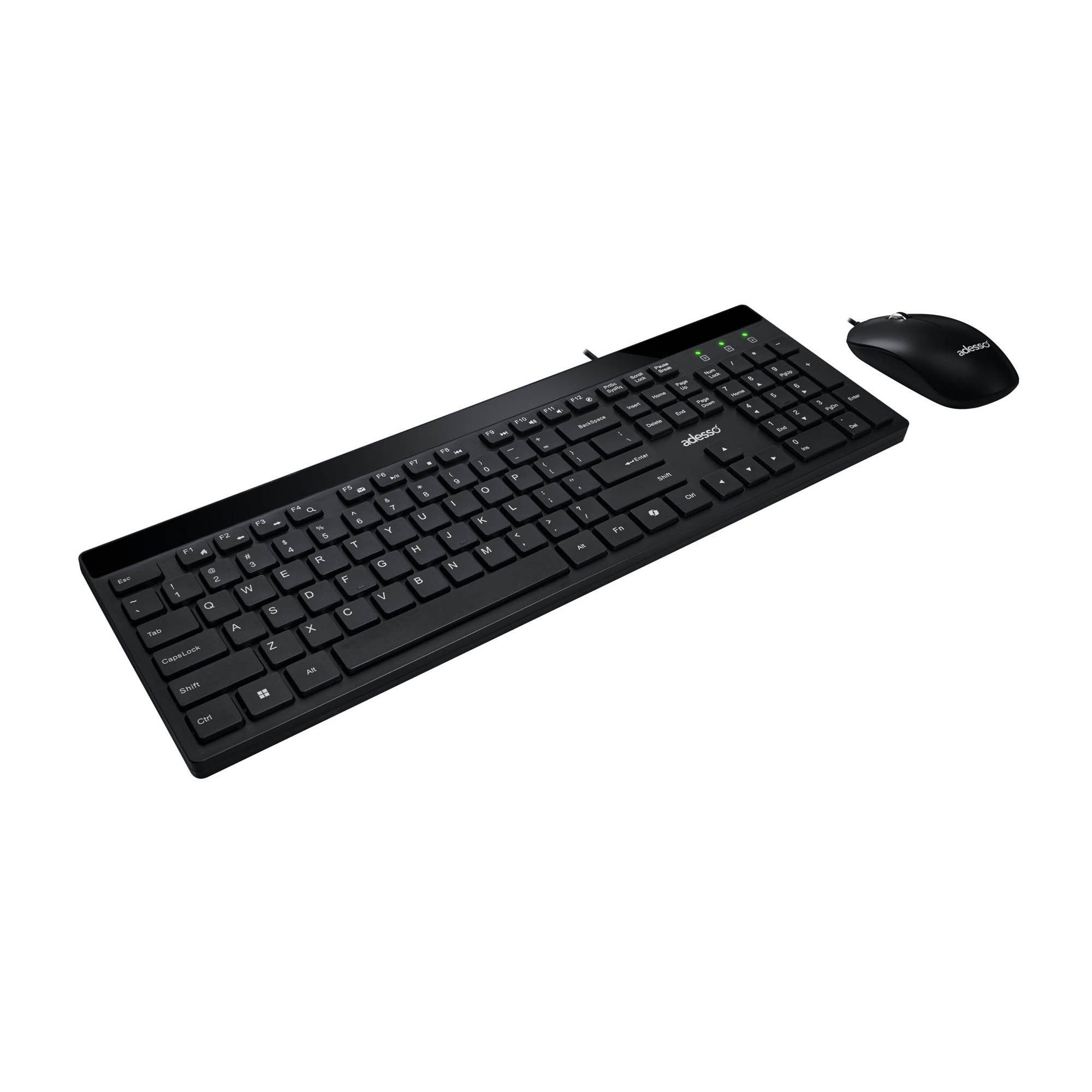 Adesso Desktop Quiet Switch Low Profile Keyboard and Mouse Combo - 15-15801