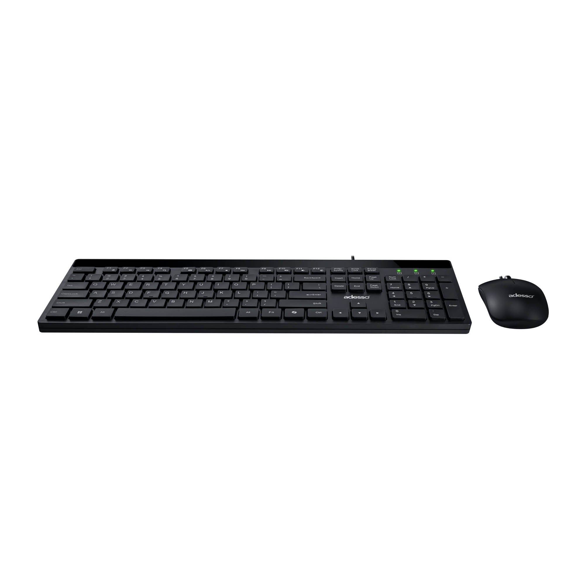 Adesso Desktop Quiet Switch Low Profile Keyboard and Mouse Combo - 15-15801