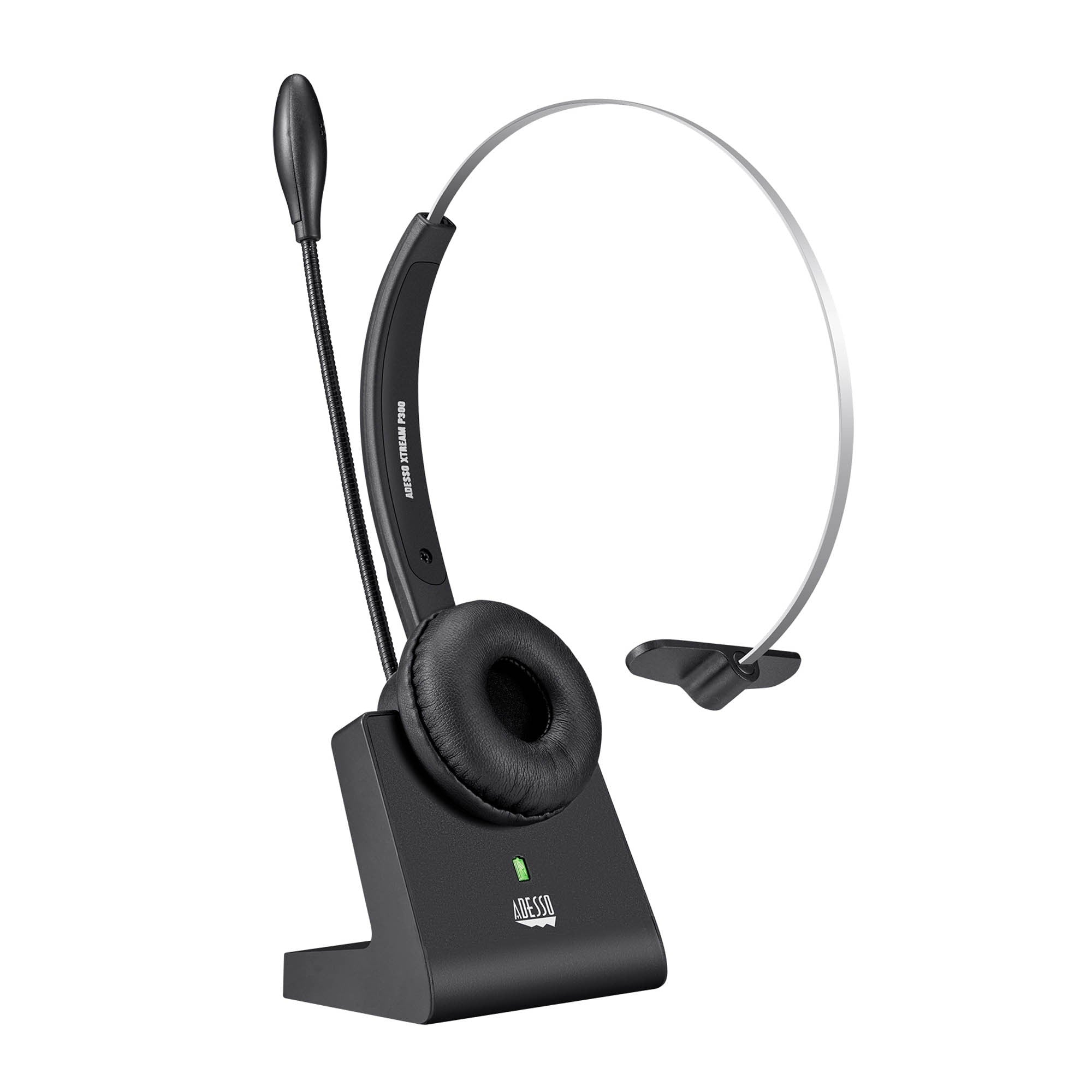 Adesso Bluetooth Headset with Microphone and Charging Dock - 15-15809