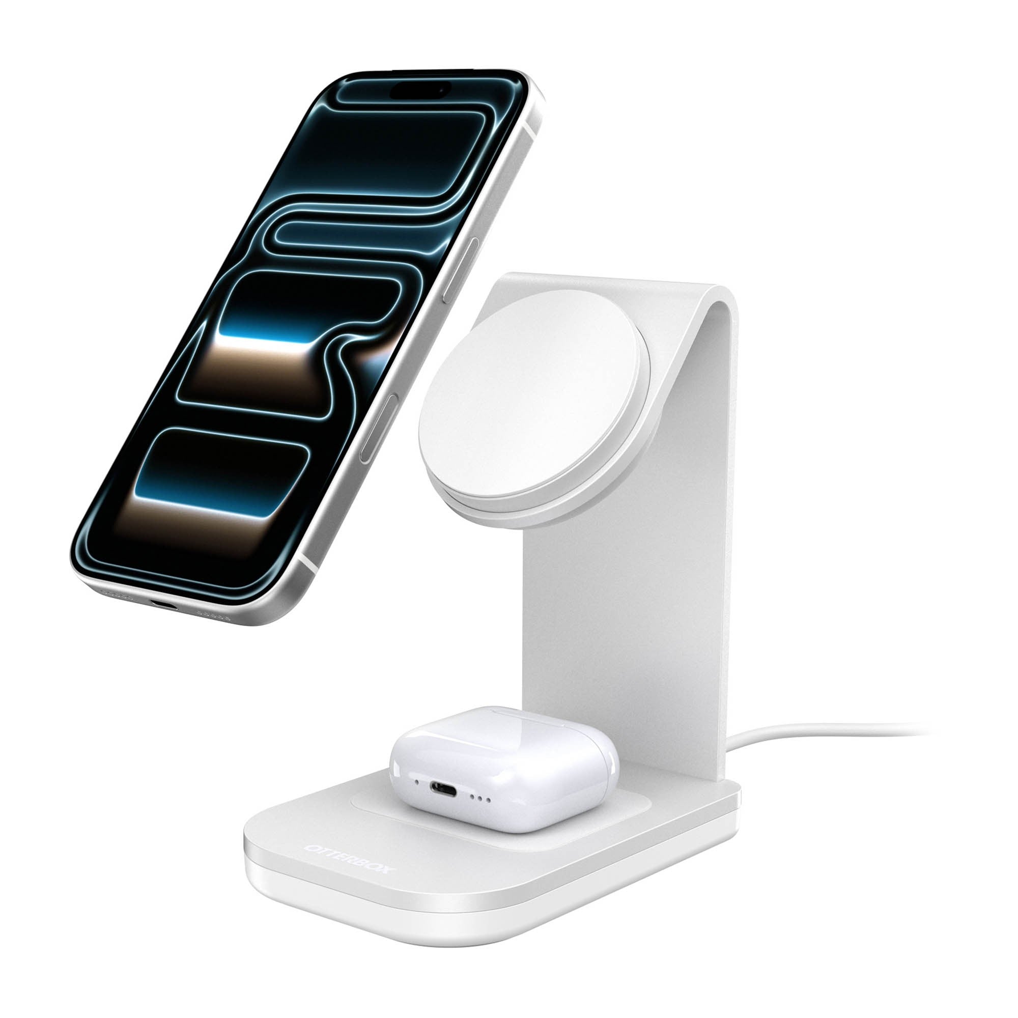 Otterbox Qi2 25W 2in1 MagSafe Wireless Charging Stand - White - 15-15832