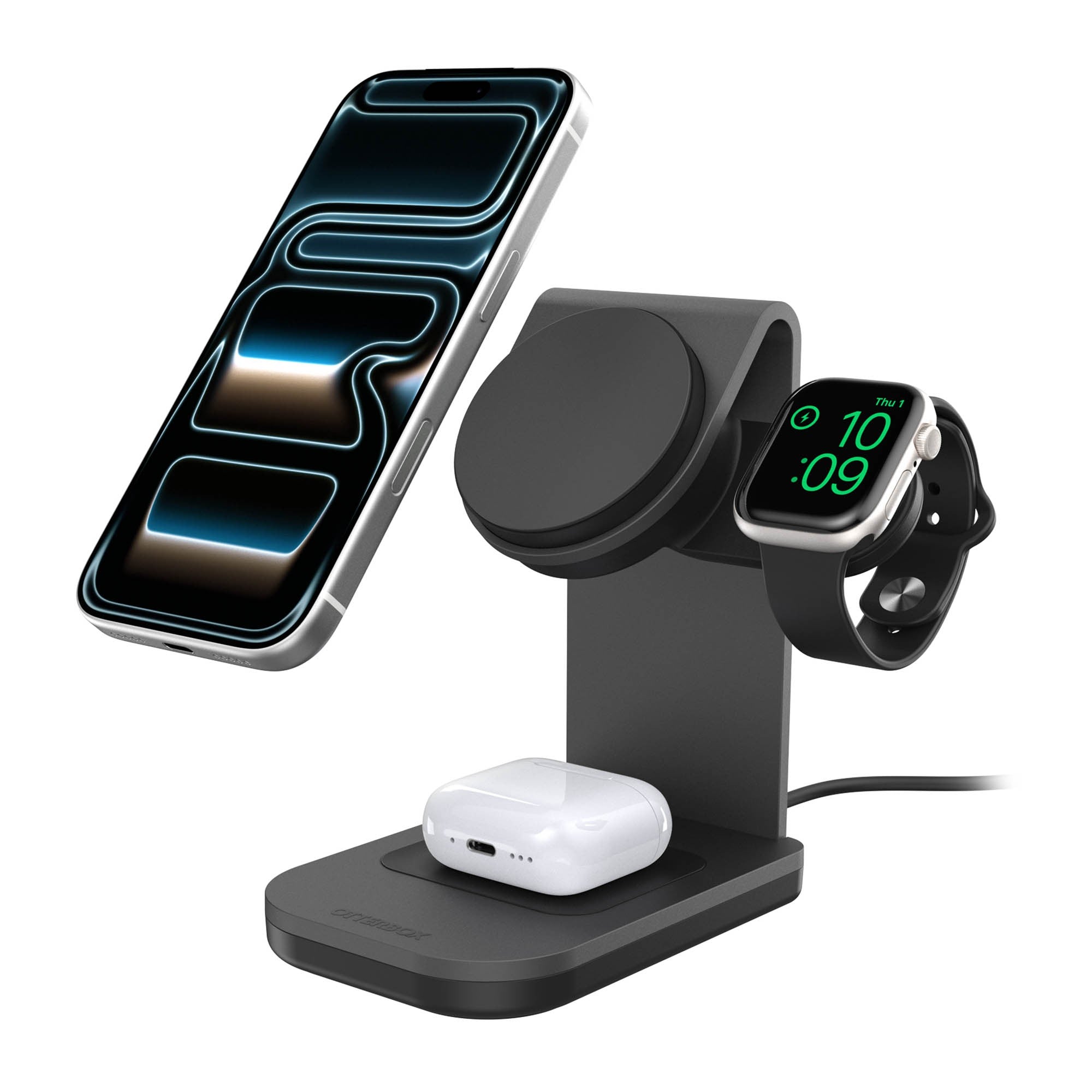 Otterbox Qi2 25W 3in1 MagSafe Wireless Charging Stand - Black - 15-15833