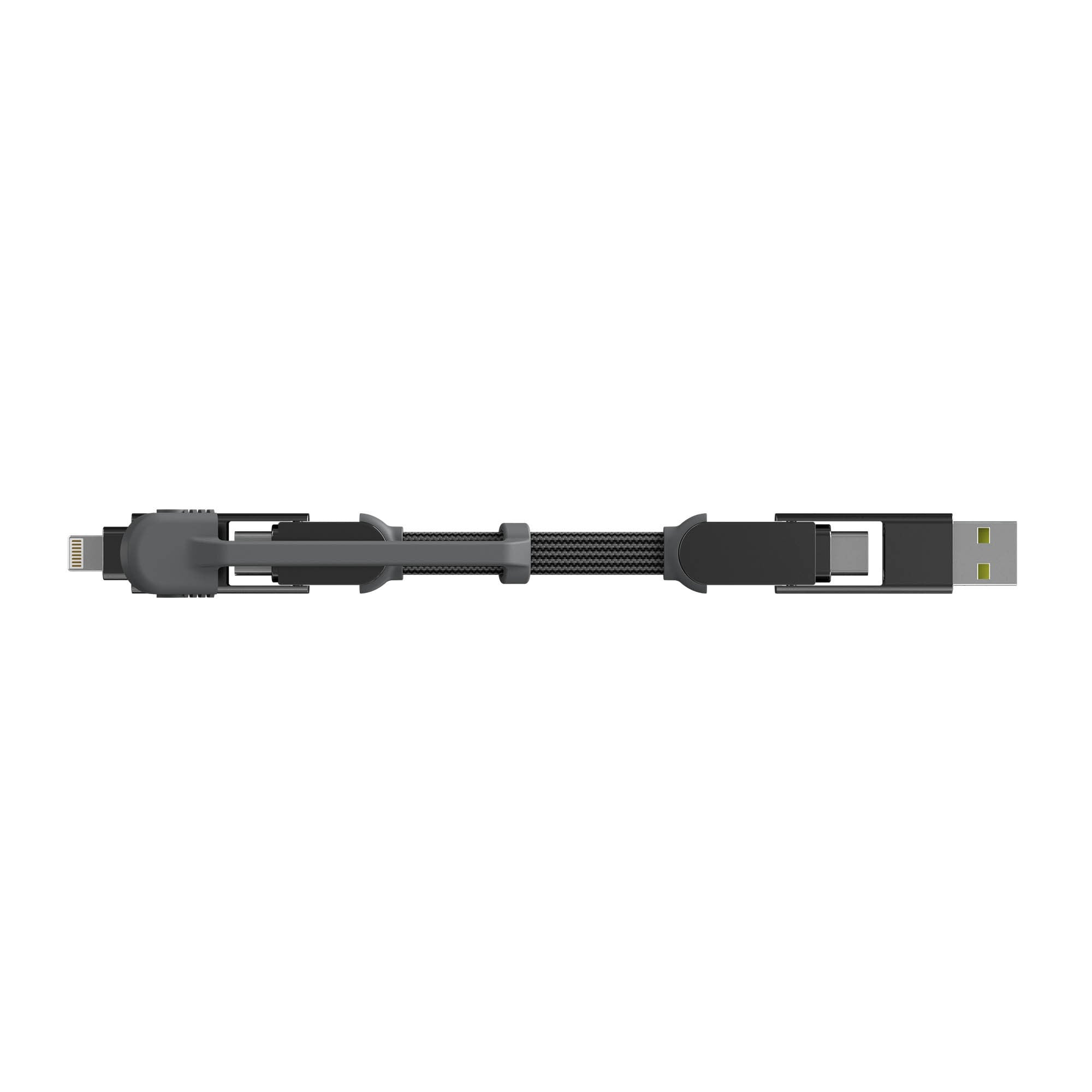 Rolling Square inCharge XS-240W 4in1 Ultra Fast Charging Keyring Cable - Grey - 15-16103