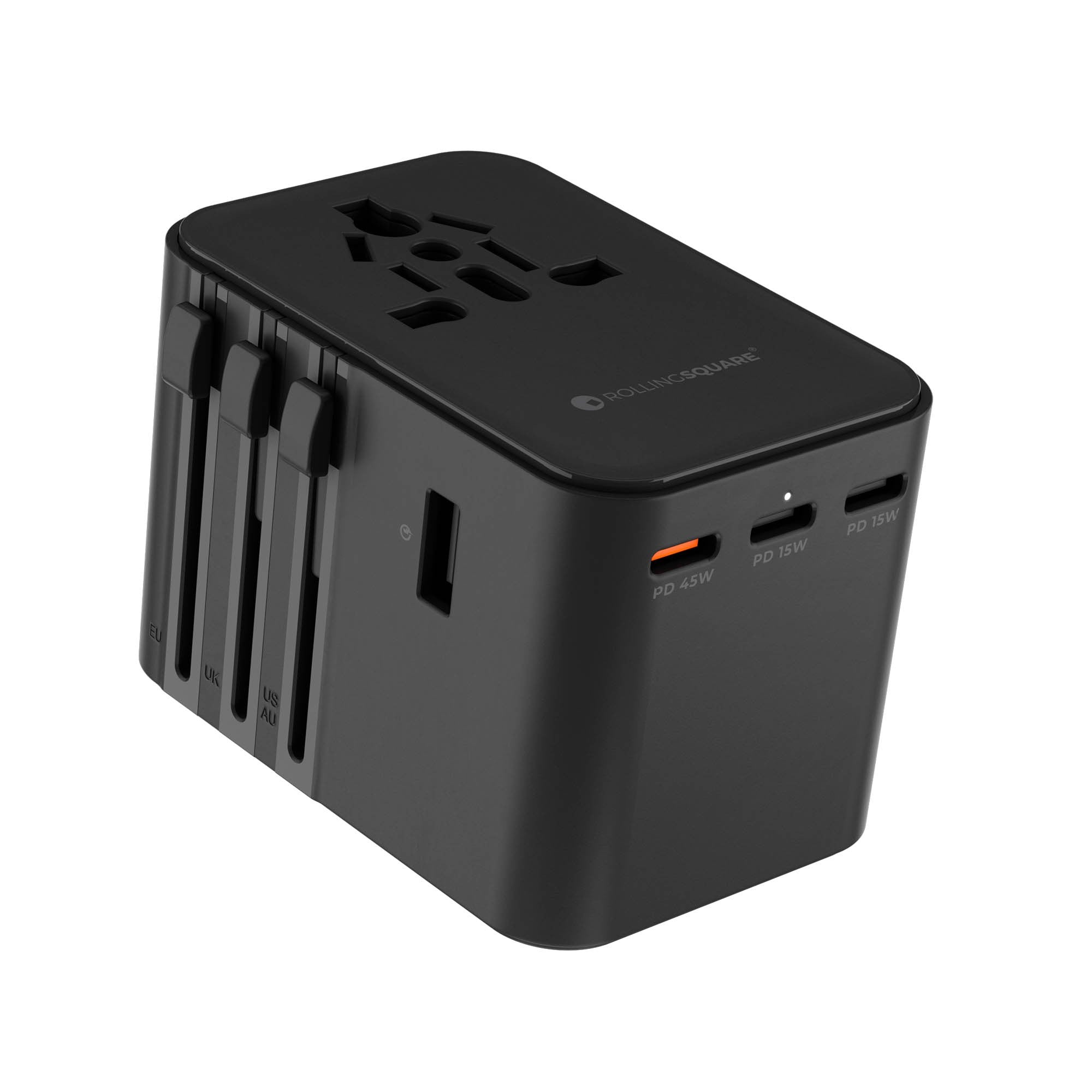 Rolling Square 45W Quick Charger Travel Adapter Wall Charger - Black - 15-16110