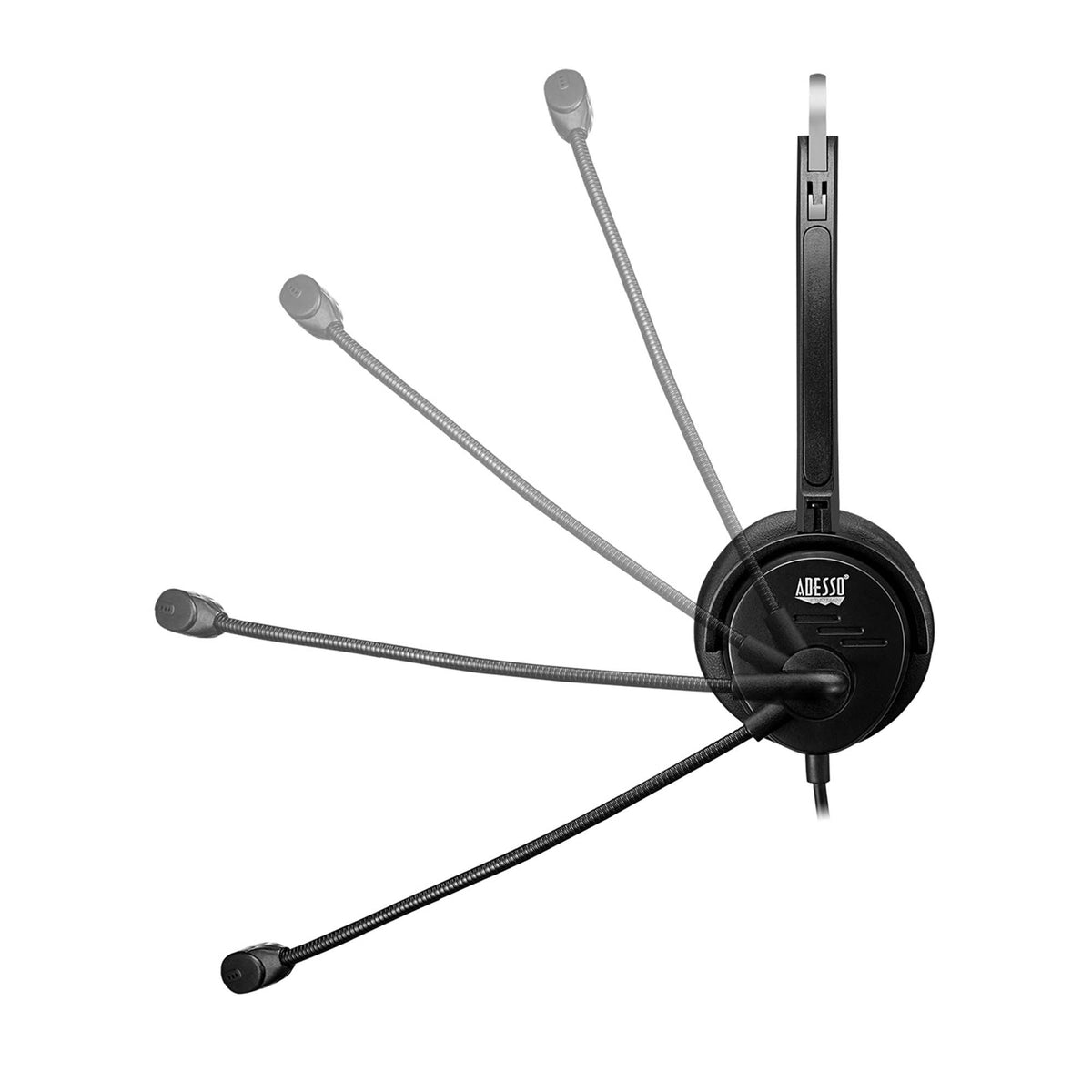 Adesso Xtream P1 USB Single-Sided Headset with adjustable Microphone - Black - 15-16404