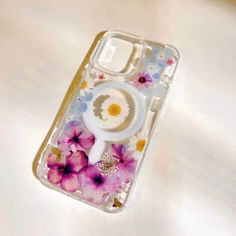 iPhone Dried Flowers Clear Case