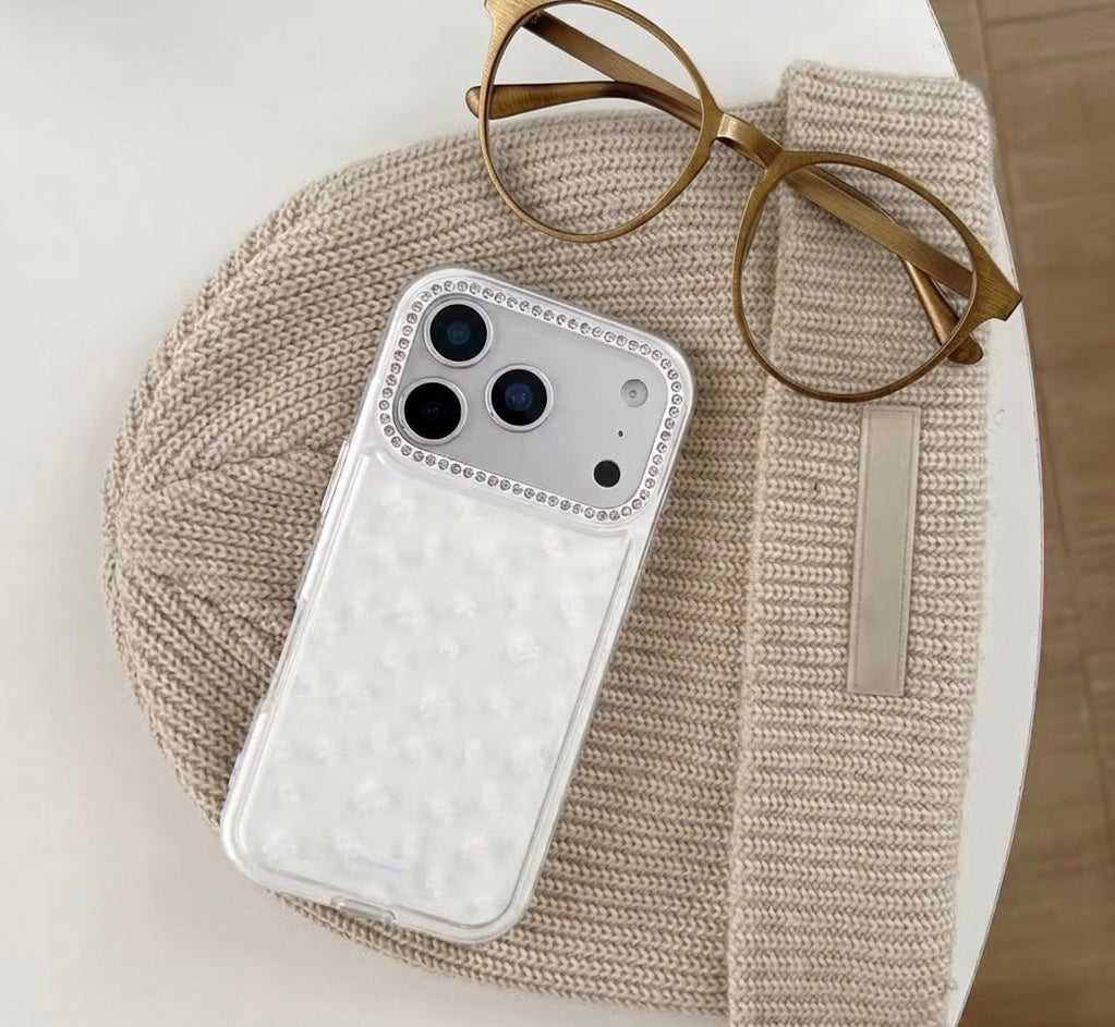 Floral Case with Sparkle Camera Frame