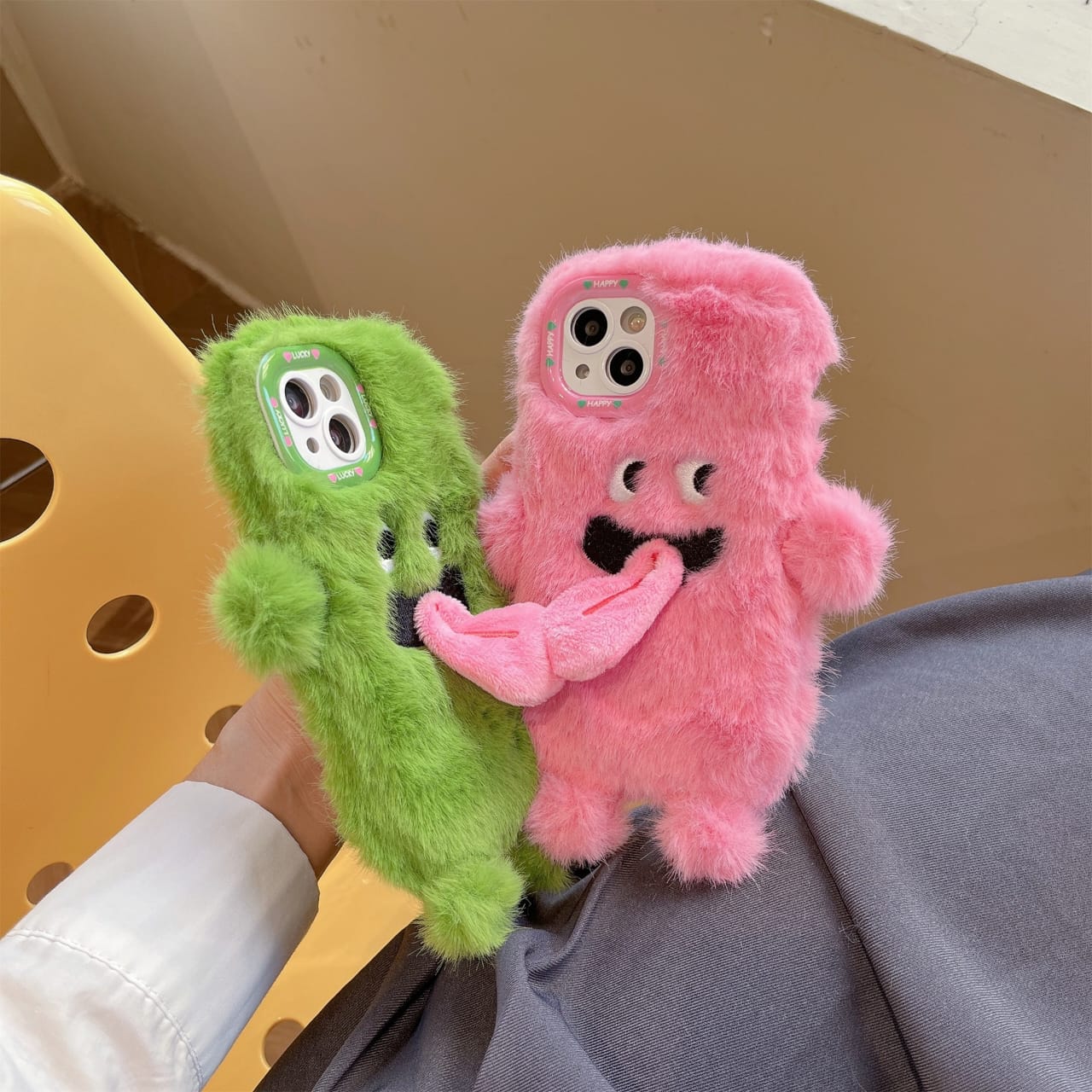 iPhone Fluffy Big Tongue Case with Camera Frame
