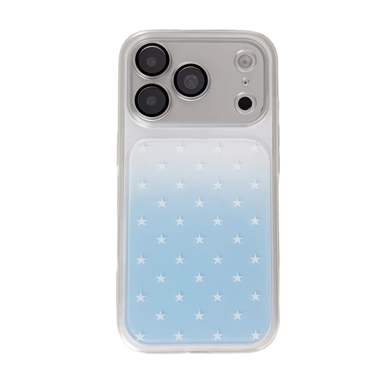 iPhone Gradient Blue and White Starry with Camera Frame Case