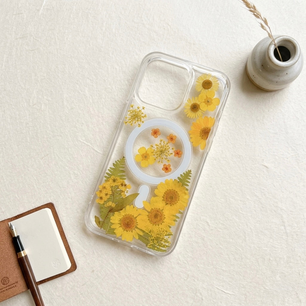 iPhone Dried Flowers Clear Case