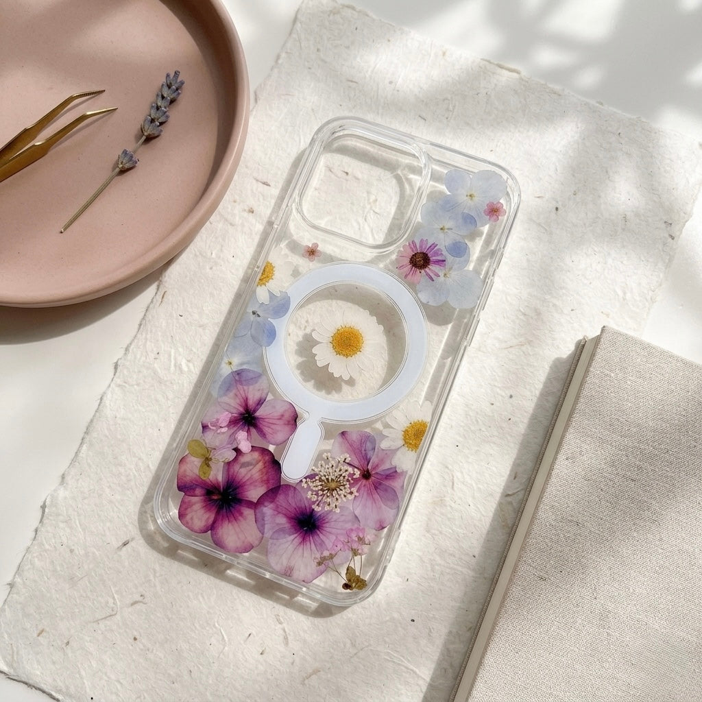 iPhone Dried Flowers Clear Case