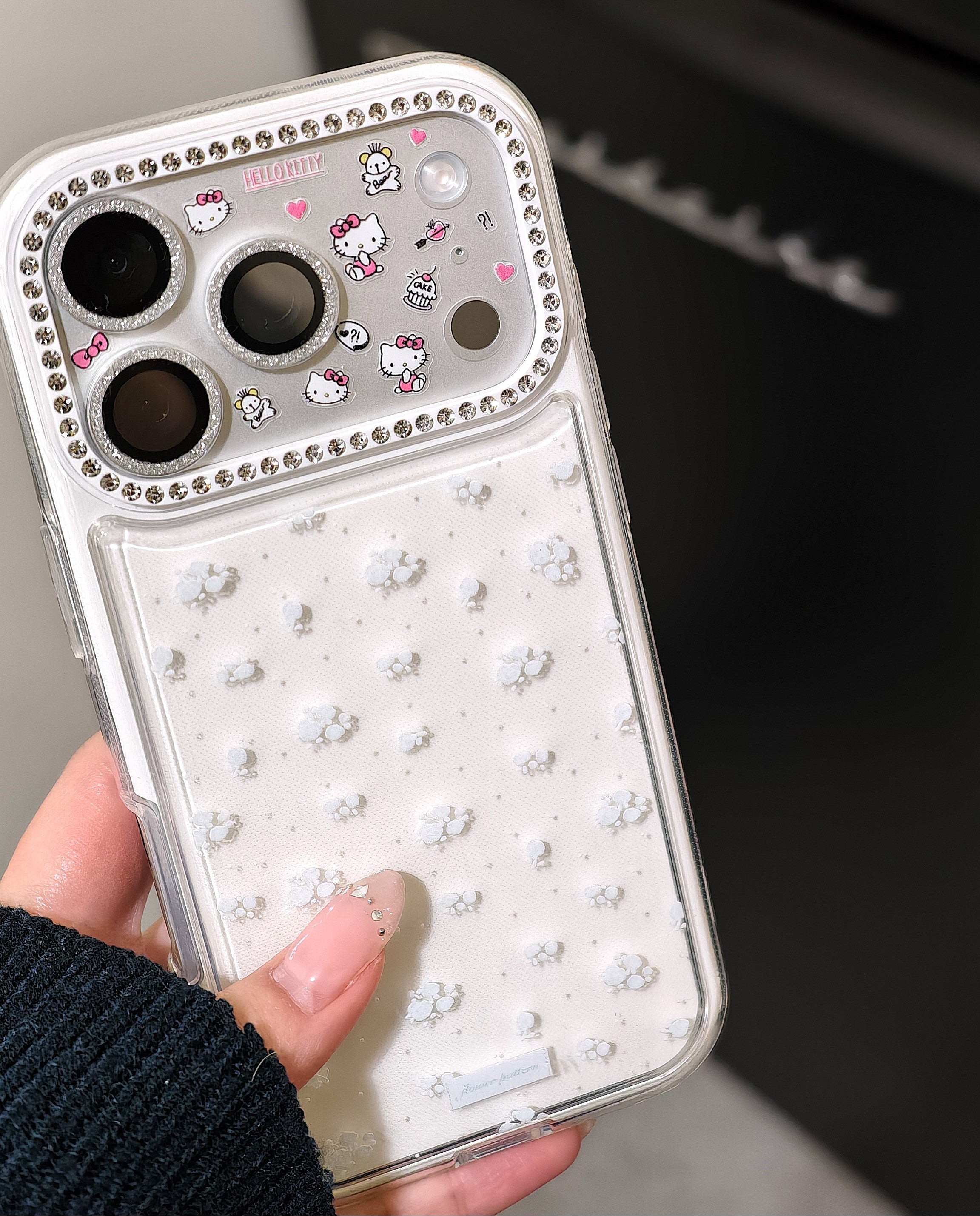 Floral Case with Sparkle Camera Frame