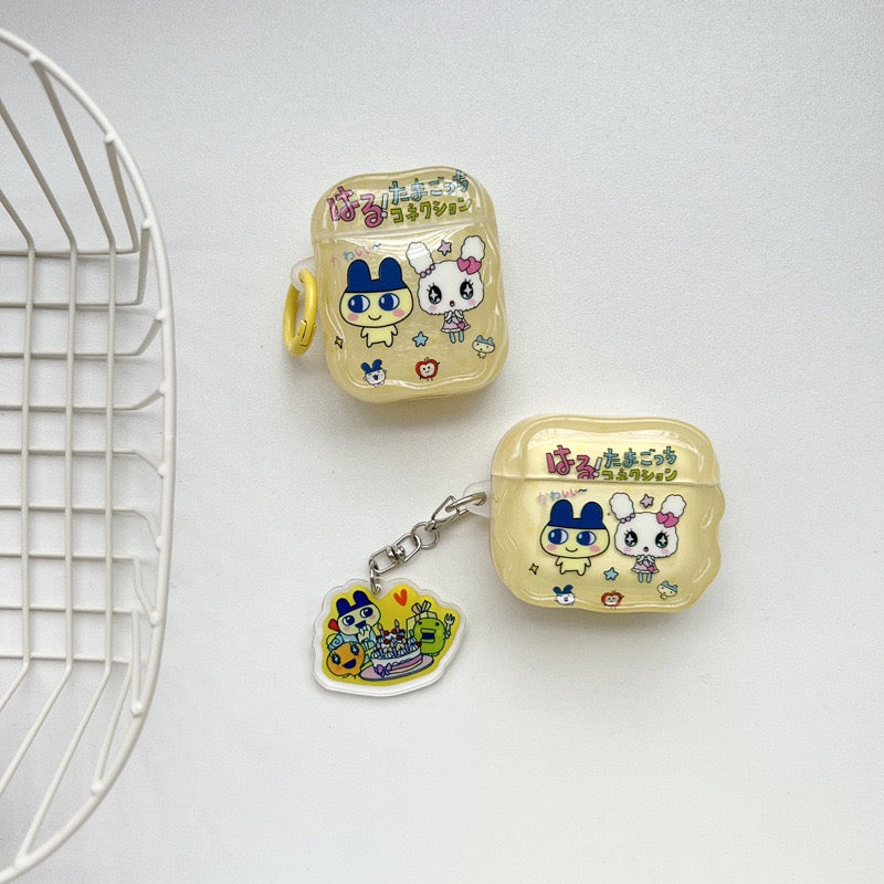 AirPods Tamagotchi Yellow Case with Charm