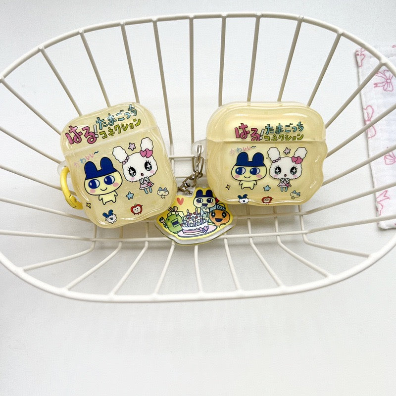 AirPods Tamagotchi Yellow Case with Charm