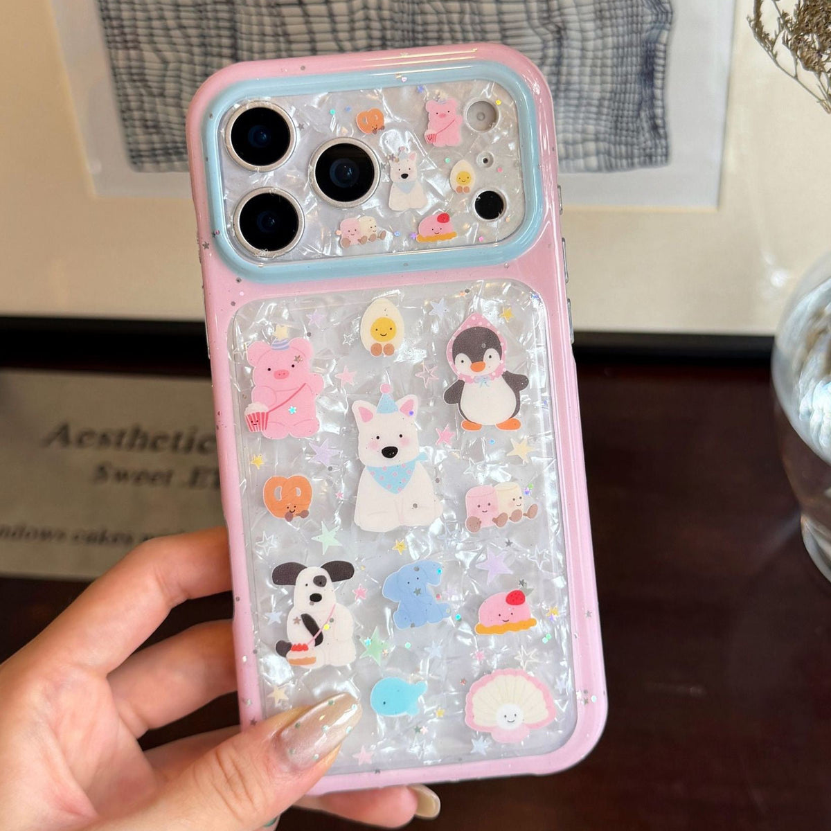 iPhone Pearl Shine Cute Animals Case