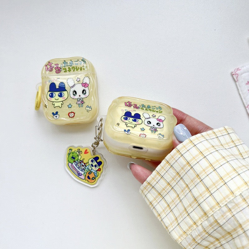 AirPods Tamagotchi Yellow Case with Charm