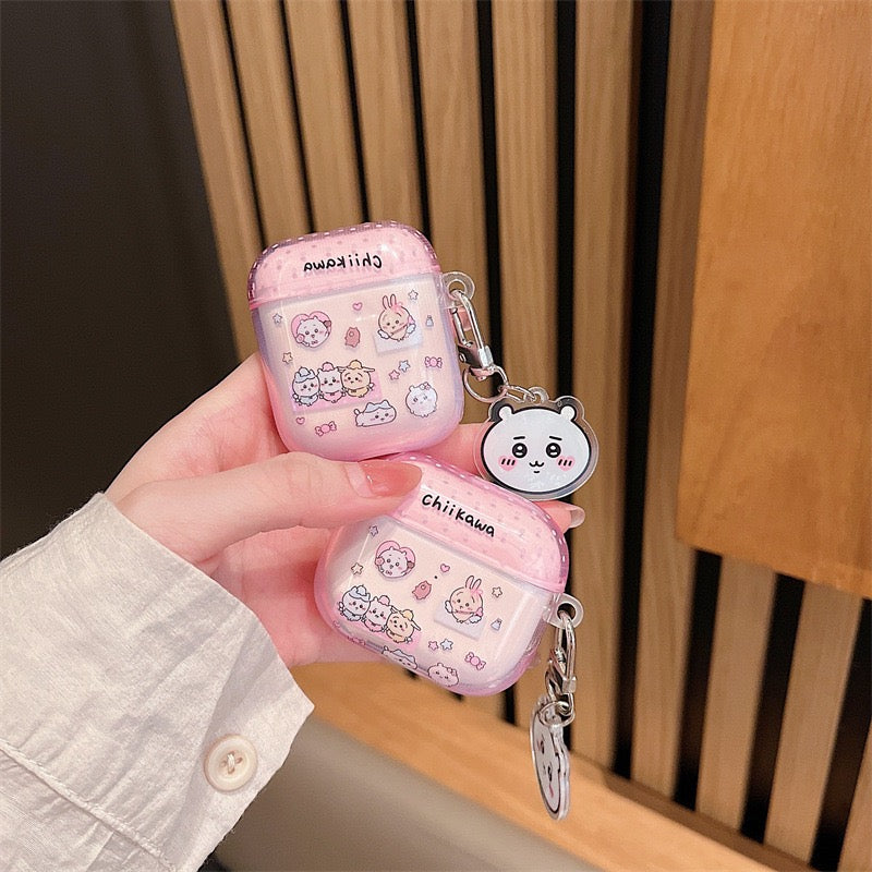 AirPods Pink Chiikawa Transparent Case with Charm