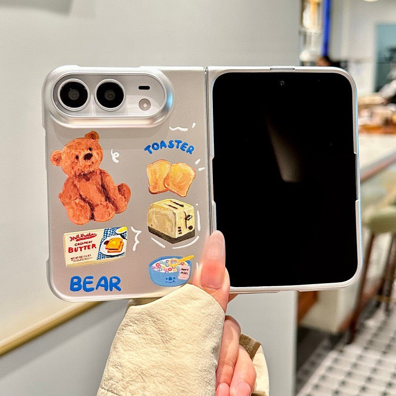 iPhone Duo Cute Pattern Silver Case