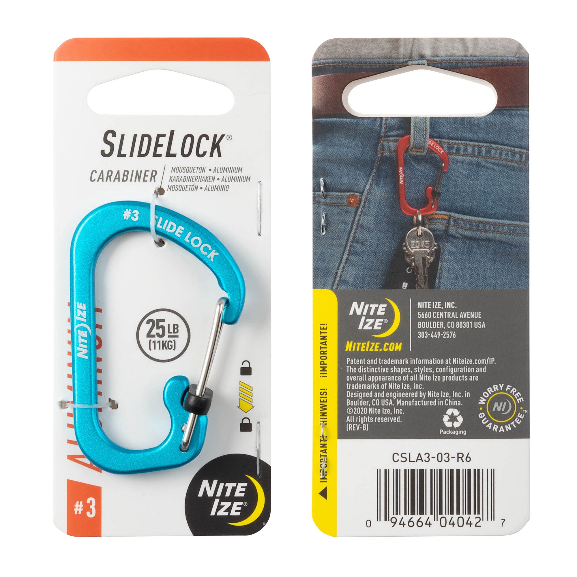Nite Ize Blue #3 SideLock Carabiner Aluminum - 15-08330