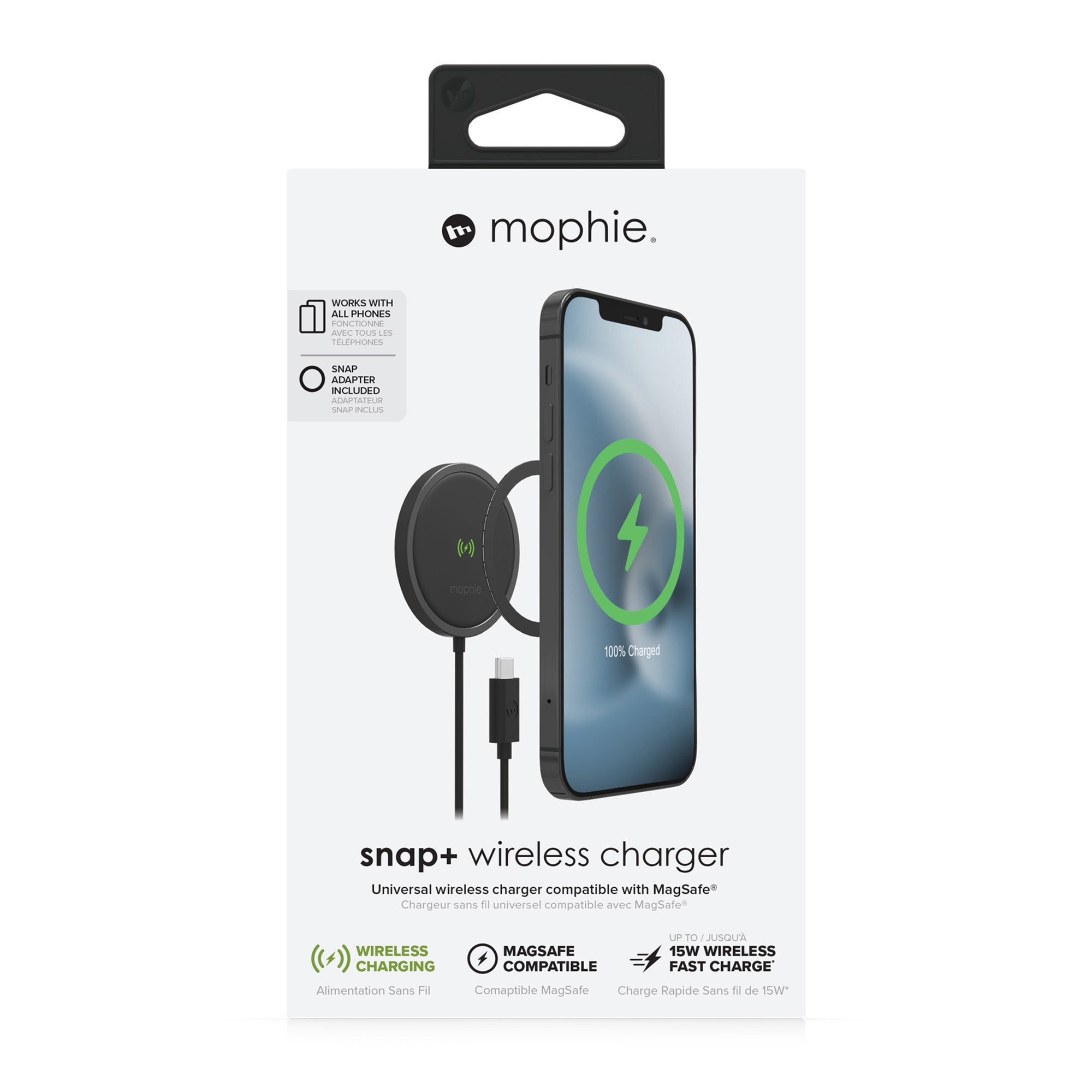 mophie universal snap+ wireless charger - 15-08750