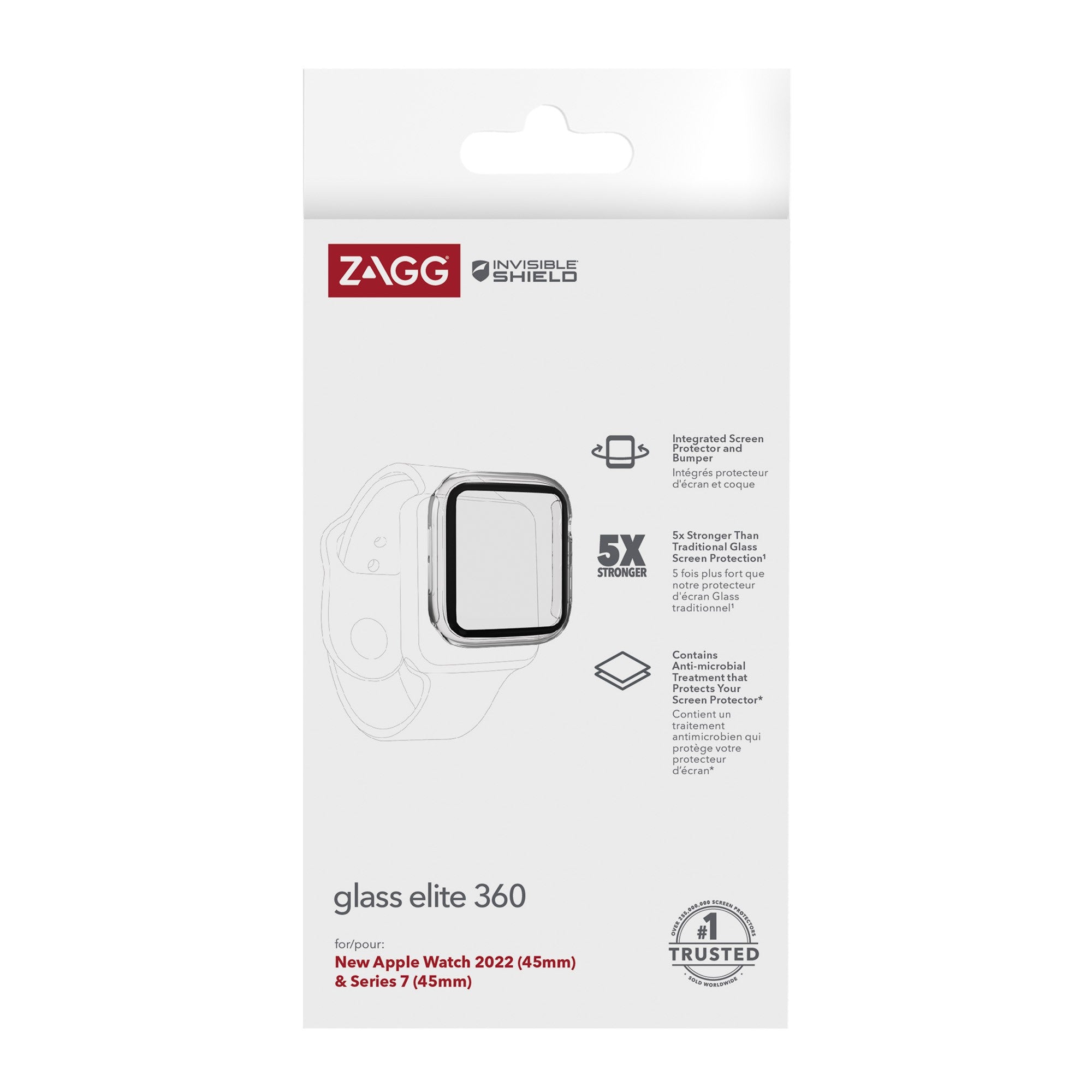 Apple Watch (45mm) ZAGG InvisibleShield Glass Elite 360 Screen Protector - 15-10535